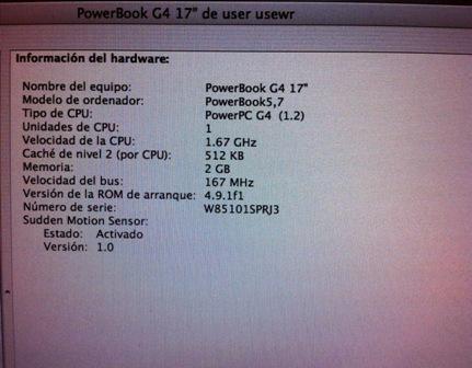 Vendo MAC PowerBook G4 17