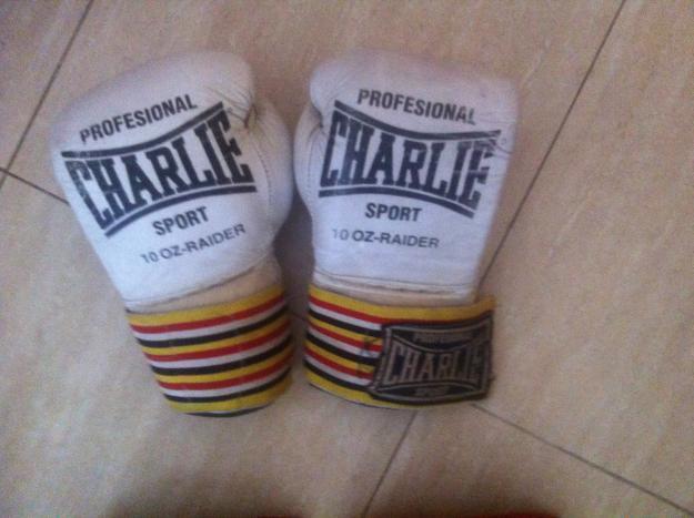 Kit Charlie guantes de boxeo y espinilleras