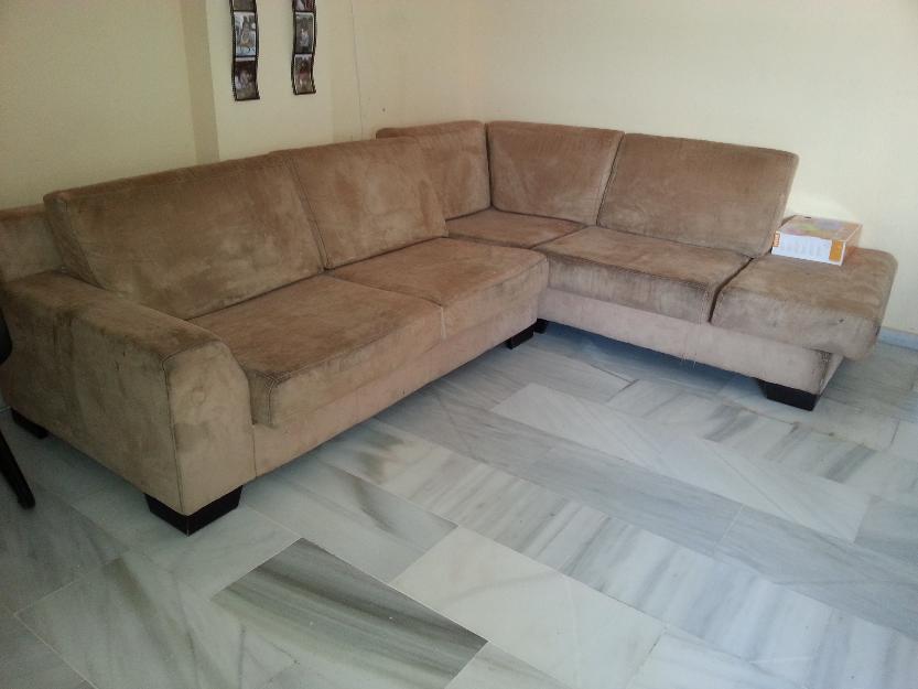 Sofa piel 5 plazas cantonera