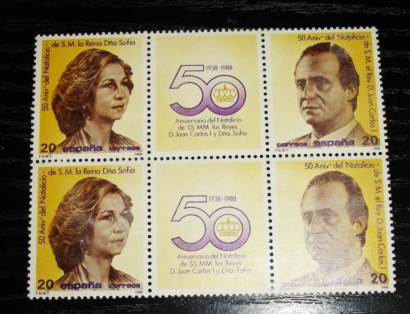 50 aniversario natalicio SS.MM.sellos