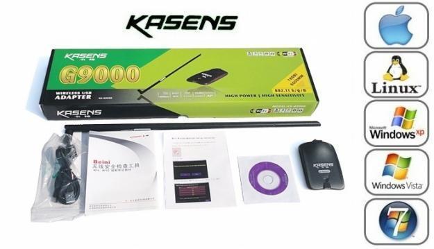 Antena wifi Kasens G9000  . Adaptador 6000mW 18 Db