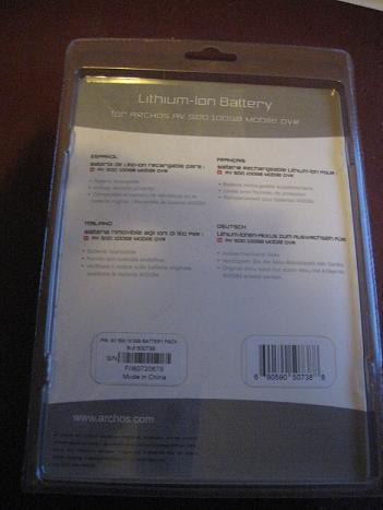 Batería litio Archos AV500 100 GB Multimedia (sin sacar de embalaje)