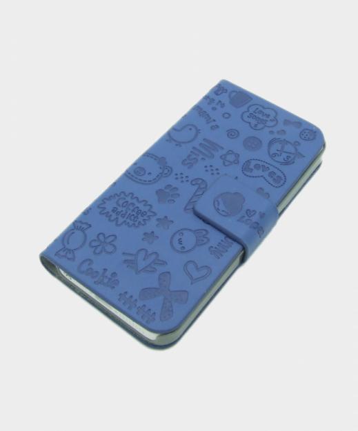 Carcasa de Cuero Azul para iPhone 5