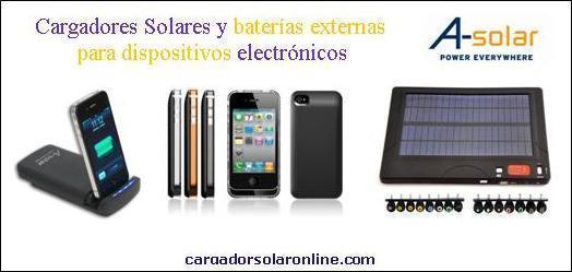 Cargadores solares y baterias externas para cargar dispositivos electronicos
