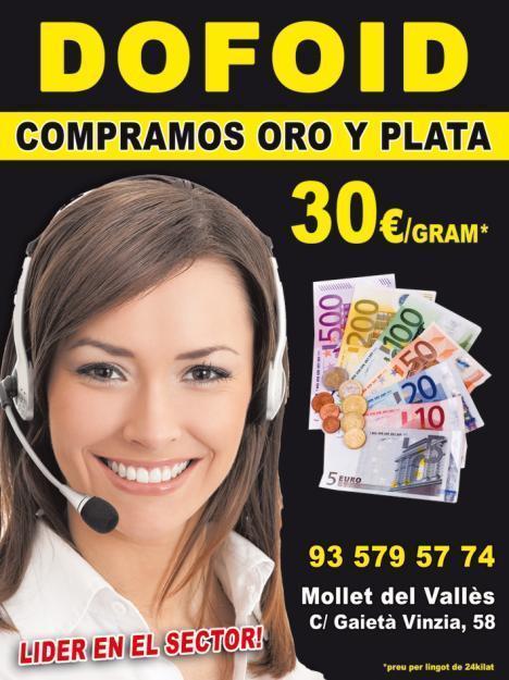 COMPRO ORO, PAGO A 30€/GR*, PAGO AL CONTADO, DISCRECIÓN TOTAL