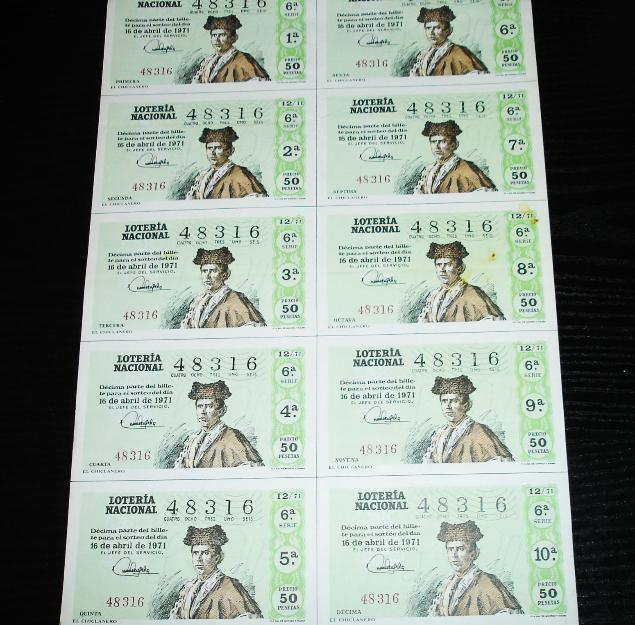 el chiclanero  1971--Loteria nacional