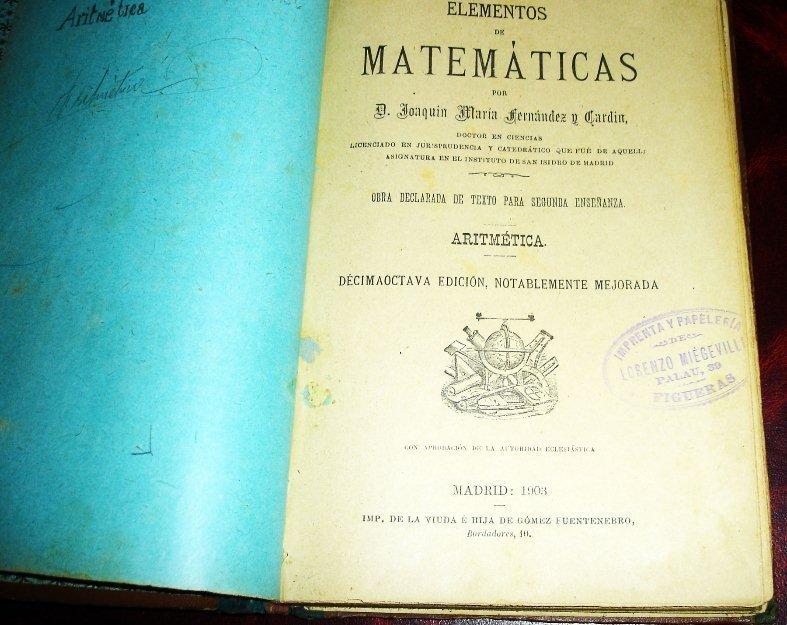 Elementos de Matematicas año 1903