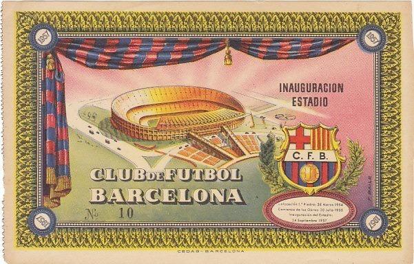 Entradas conmemorativas inauguración Nou Camp CF Barcelona.