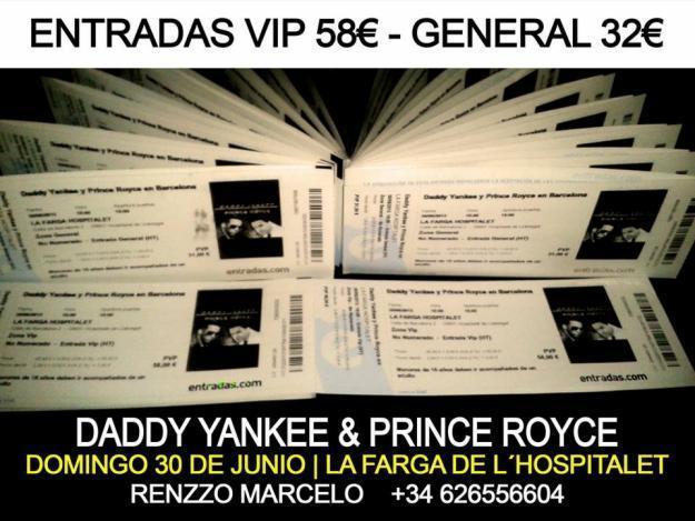 Entradas daddy yankee & prince royce barcelona general vip