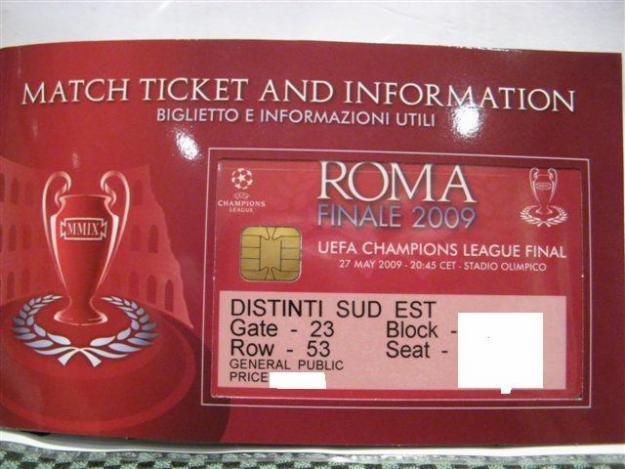 Entradas final champions league Roma 2009