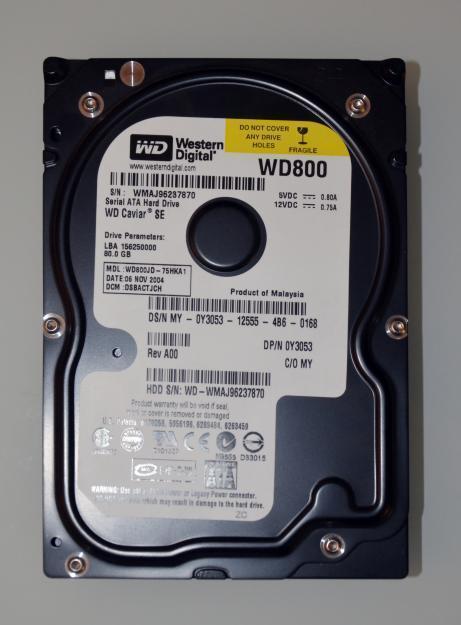 HDD Sata Western Digital de 80Gb 3,5