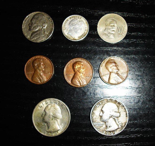 Lote de ocho Monedas -antiguas -americanas