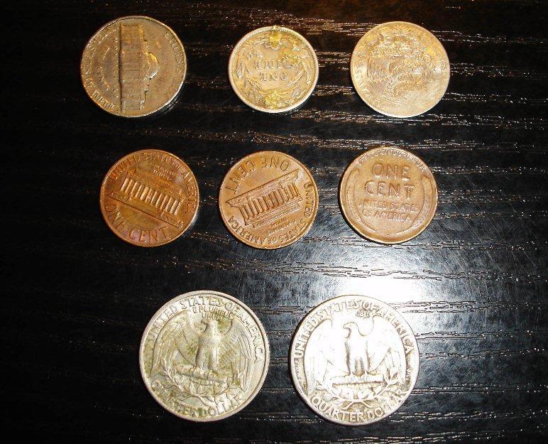 Lote de ocho Monedas -antiguas -americanas