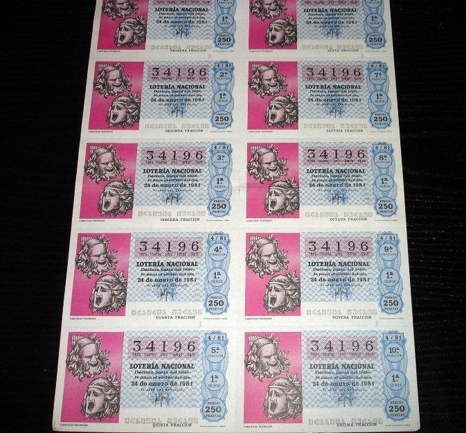 Loteria nacional-caratulas teatrales 1981
