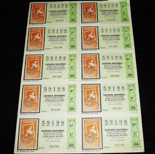 Loteria nacional-dia mundial sello 1975