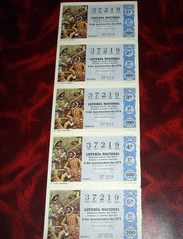 Loteria nacional -d.juan tenorio- 1974