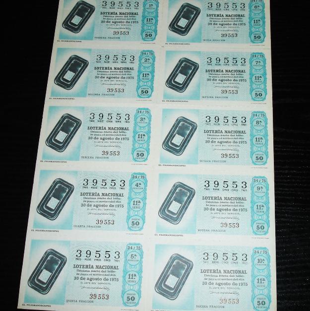 Loteria nacional-el filigranoscopio 1975