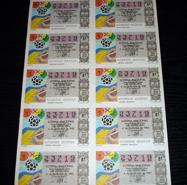 Loteria Nacional-Las quinielas -1982