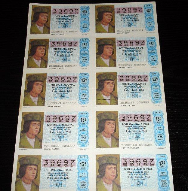 Loteria Nacional-luis de santangel-1983
