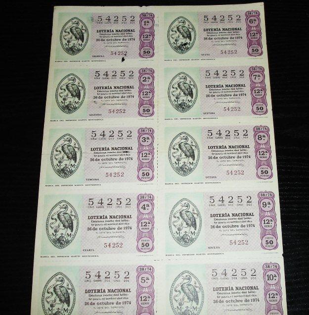 Loteria nacional-marca del impresor-1974