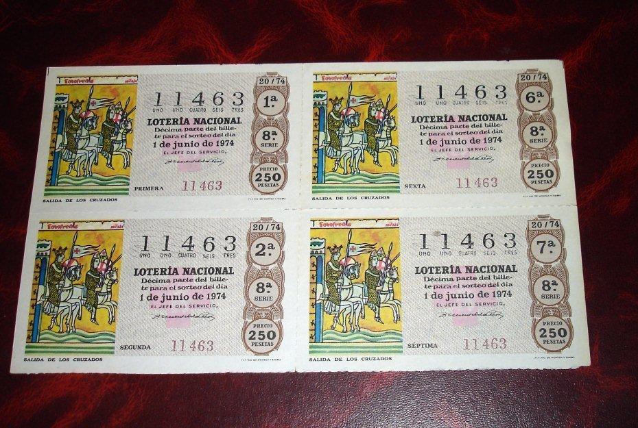 Loteria nacional -salida cruzados- 1974