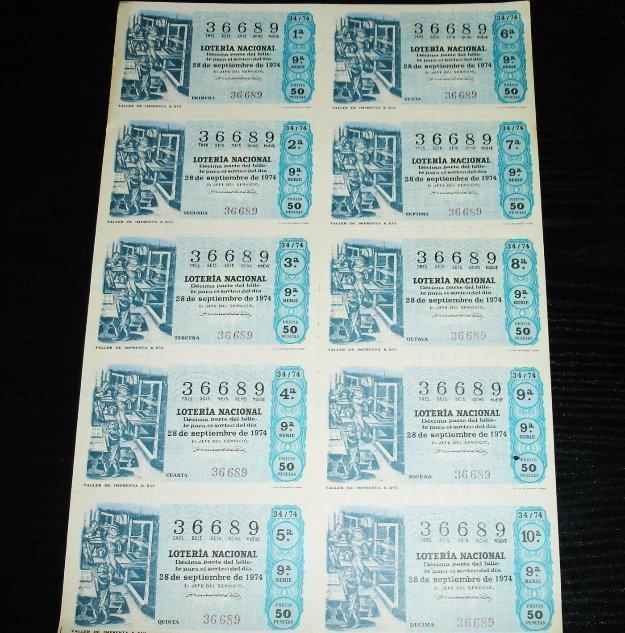 Loteria nacional-taller imprenta XVI-1974