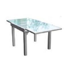 mesa aluminio extensible, de 90x90 a 180 cm