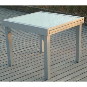 mesa aluminio extensible, de 90x90 a 180 cm