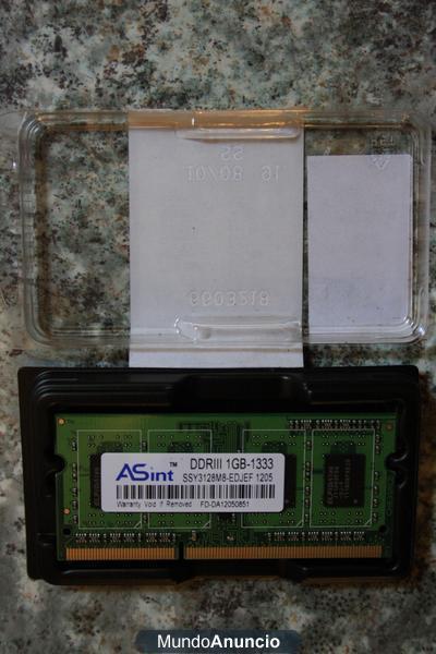 Modulo Memoria SO-DIMM DDR3 Asint 1GB-1333