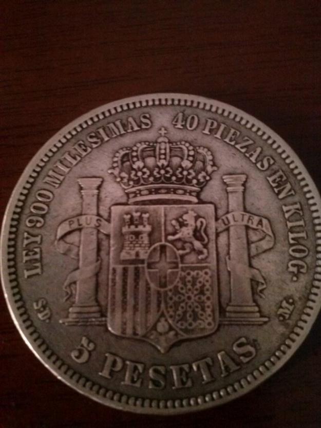 Moneda 5 Pesetas de AMADEO I DE 1871 SMD de plata