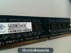 Nanya 1GB PC2-5300 DDR2-667MHz non-ECC Unbuffered CL5 240-Pin 1.8V DIMM Memory Module Mfr P/N NT1GT64U8HB0BY-3C