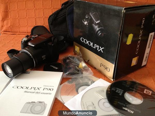 NIKON COOLPIX P90 12.1 MPX + FUNDA + SD 4GB- TODO A 350€