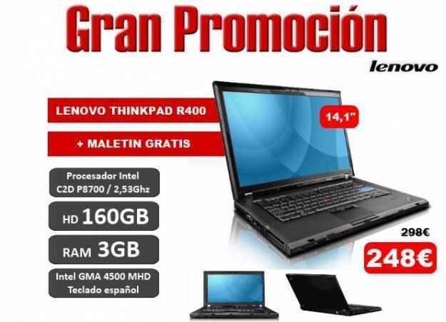 Portatiles gama empresa Lenovo Thinkpad R400 C2D 2.5Ghz 1 AÑO DE GARANTIA