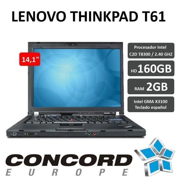 Portátil Lenovo Thinkpad T61 C2D 2.4Ghz