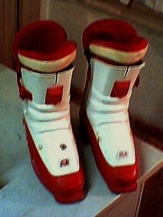 raichle-botas de sky.blancas y rojas