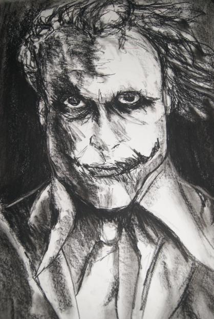 Regala un dibujo a carboncillo de Heath Ledger Joker