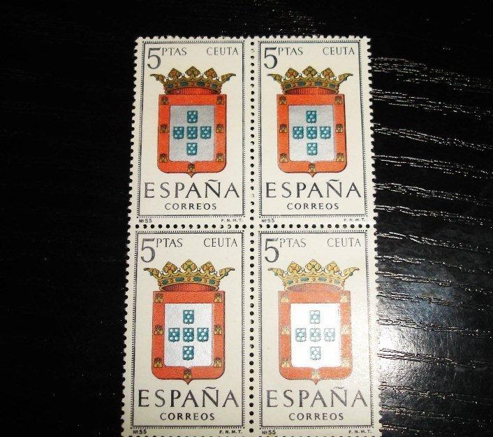 Sellos Escudo de CEUTA bloque de 4