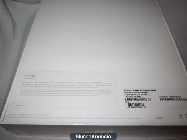 se vende ipad 3 de 64 gb conpletamente nuevo lo entrego con su garantia papeles  634052321