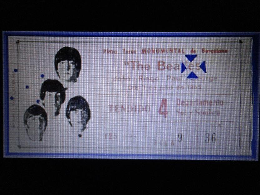 The Beatles. Entradas concierto Madrid-Barcelona 1965.