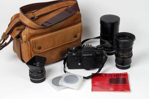 Leica Leicaflex SL2 + 3 Elmarit Lenses + case etc.