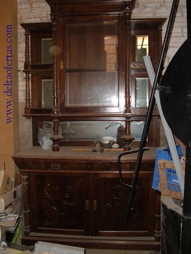 Ocasión  antigüedad  mueble   de  roble  frances con vitrina y espejo