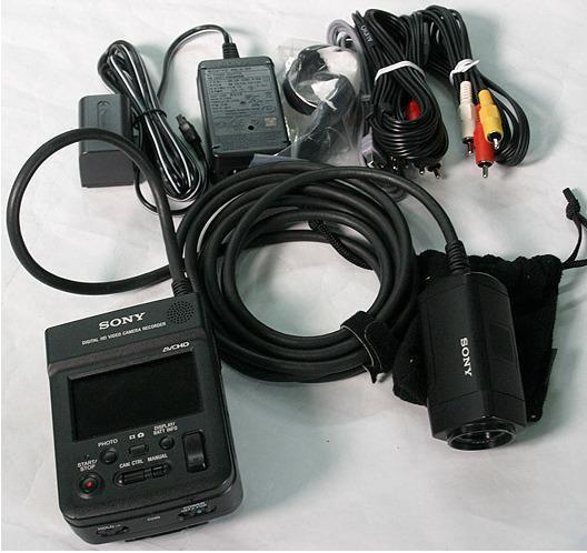 Minicámara profesional de vídeo HD HXR-MC1P con adaptador angular