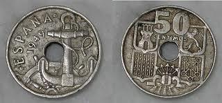 Lote de 10 monedas de 50 centimos del año 1949
