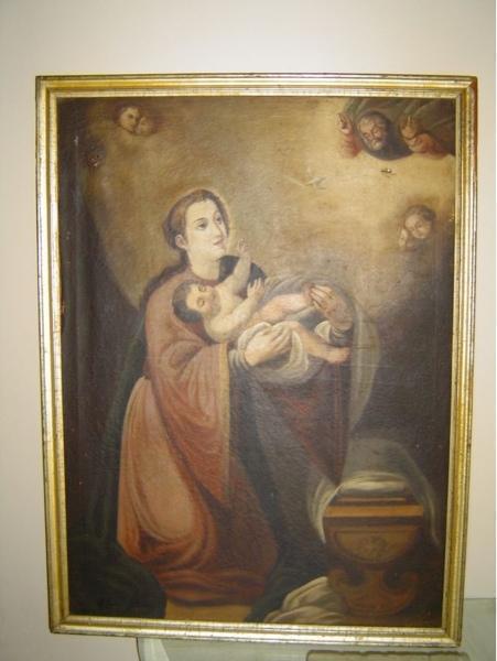 Pintura al oleo Virgen con Niño