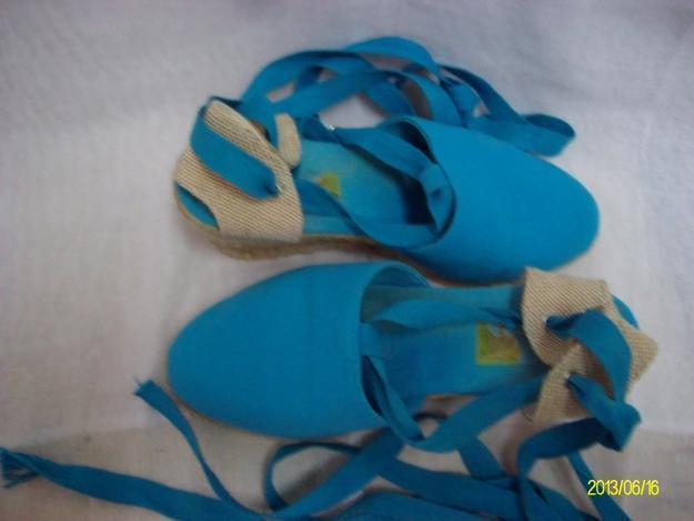 lote n1 603  Zapatillas valencianas, color Aul Turquesa