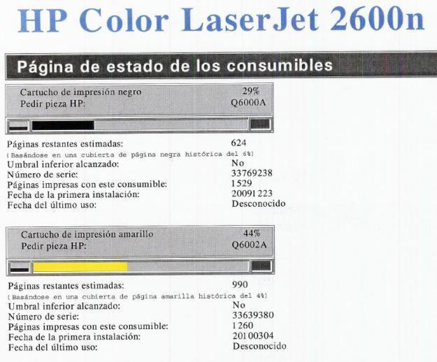 Vendo impresora HP COLOR LASERJET 2600n
