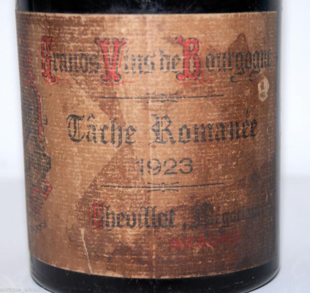 Vino tâche romanée 1923 - mise chevillot