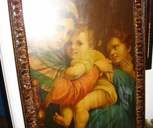 Virgen y el niño -litografia en tabla