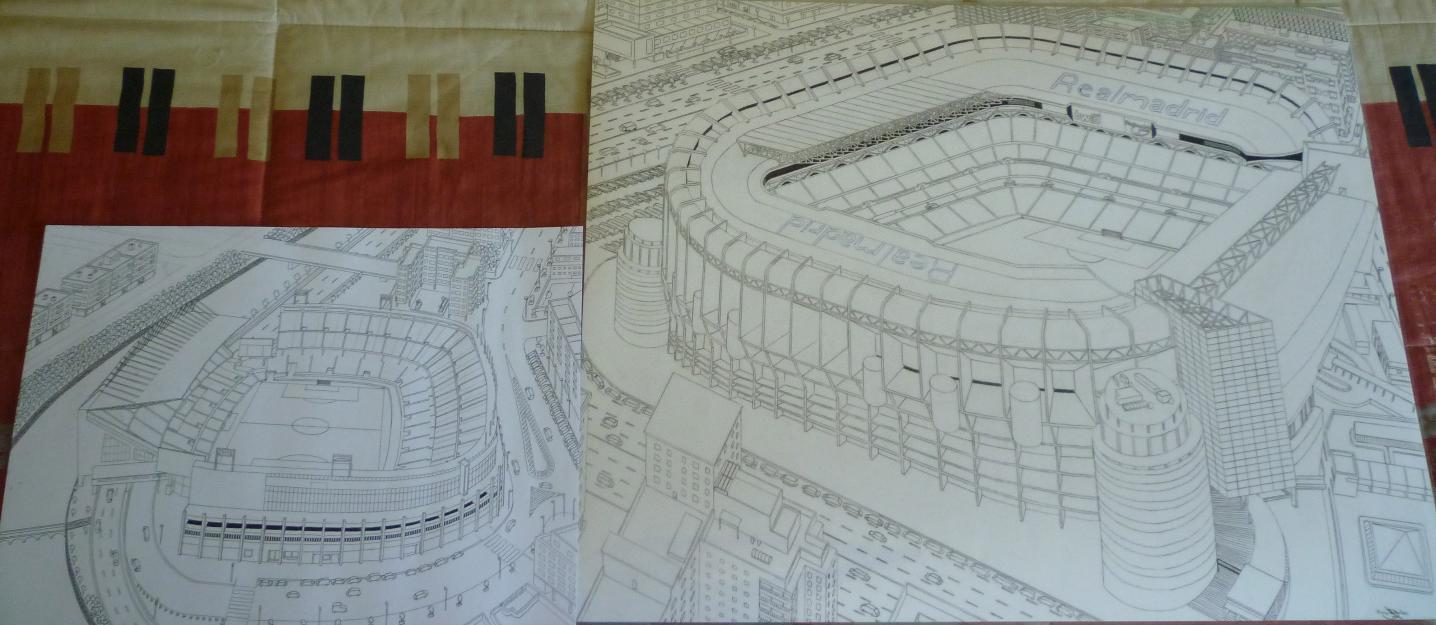 Dibujos de estadios de fútbol a mano únicos
