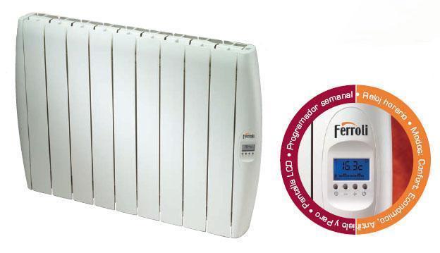 Emisor térmico Radiador Eléctrico Soft 35 Plus Férroli, digital 3 elementos